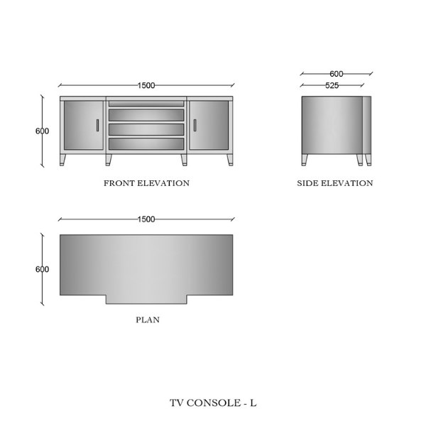 Della Luxury Home Furniture Abeesh TV Console HOME53045 Product Image