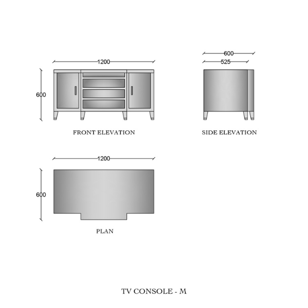 Della Luxury Home Furniture Abeesh TV Console HOME53045 Product Image