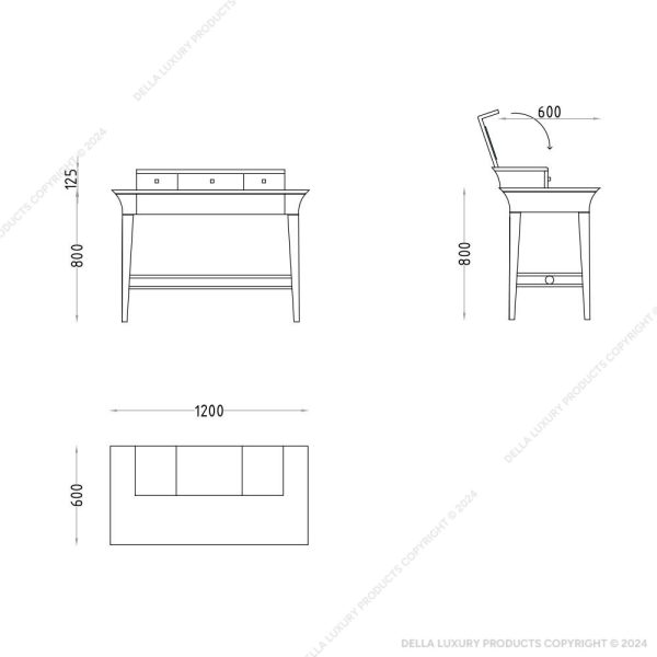 Della Luxury Home Furniture Padmani Dressing Table HOME2297 Product Image