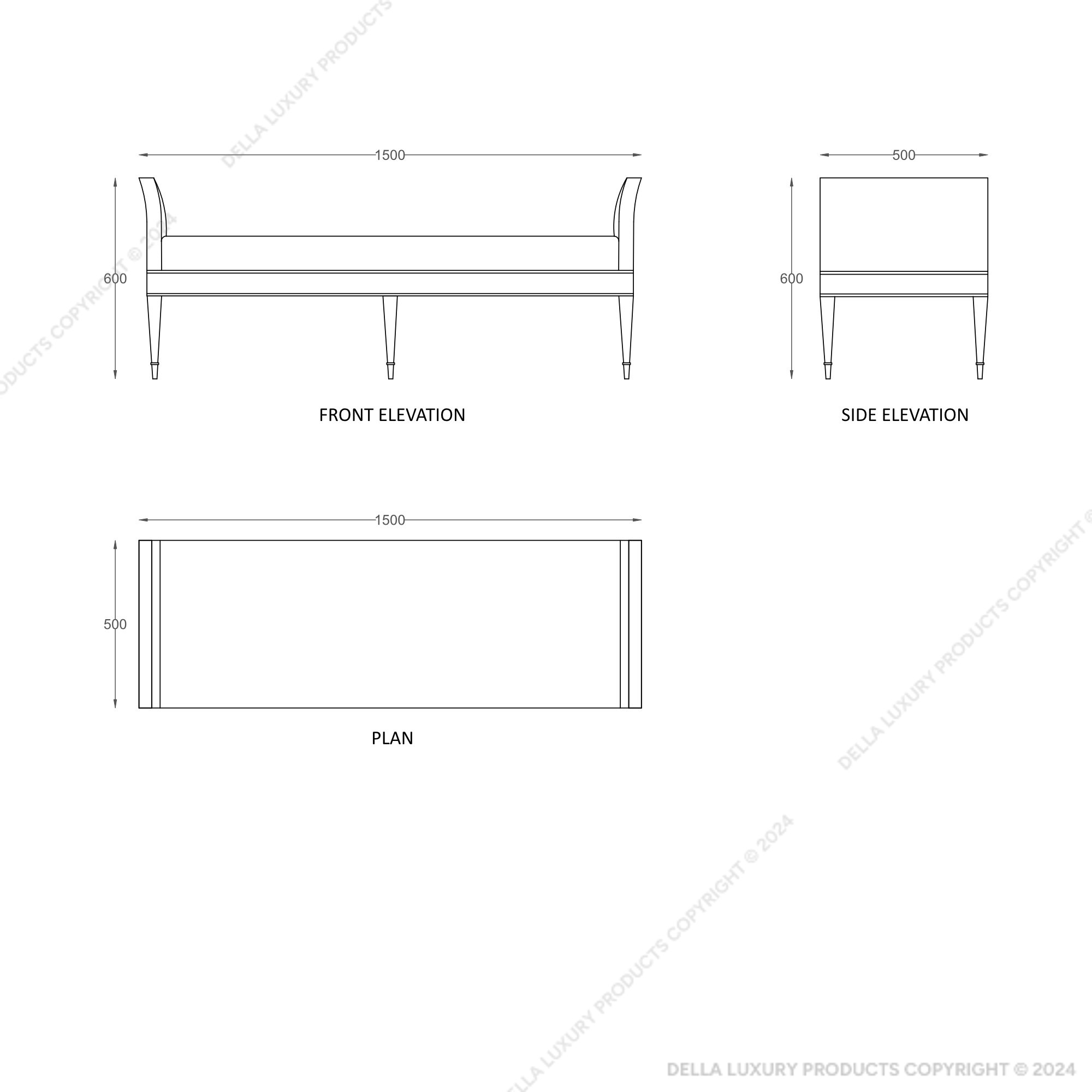 Della Luxury Home Furniture Spenta Collection Ottoman HOME52700