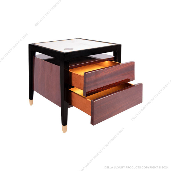 Della Home Furniture Luxury Bedroom Khawaar Collection Bedside Table HOME52931 Thumbnail