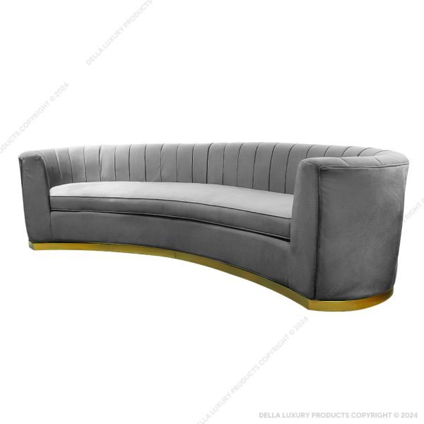 Della Luxury Home Furniture Roxane Collection Curved Three-Seater Sofa HOME53885