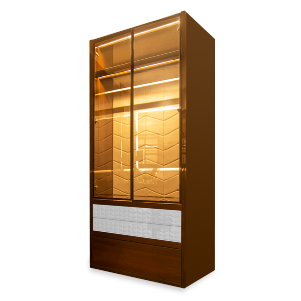 Della Bedrooms Luxury Gelshah Collection Gelshah Glass Shutter Wardrobe thumbnail