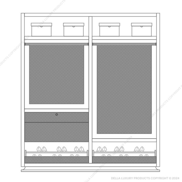 Della Luxury Home Furniture Ahu Collection Two-Shutter Wardrobe HOME54432