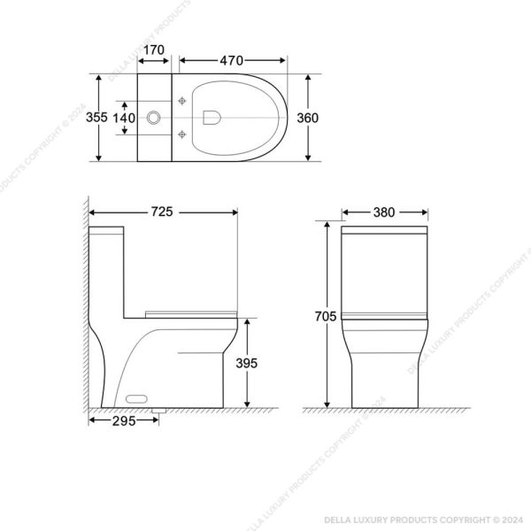 Della Bathroom Luxury Toilet Ampio Collection