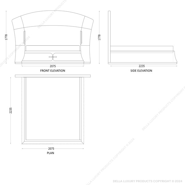 Della Luxury Home Furniture Bokhtar Bed HOME52897 Product Image