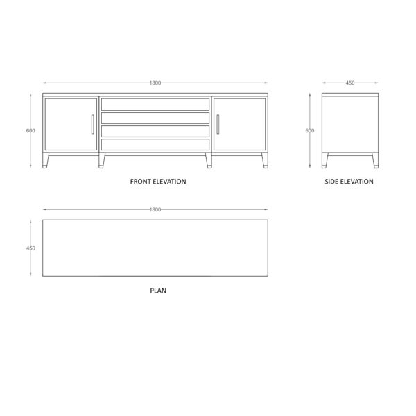 Della Luxury Home Furniture Abeesh TV Console HOME53045 Product Image